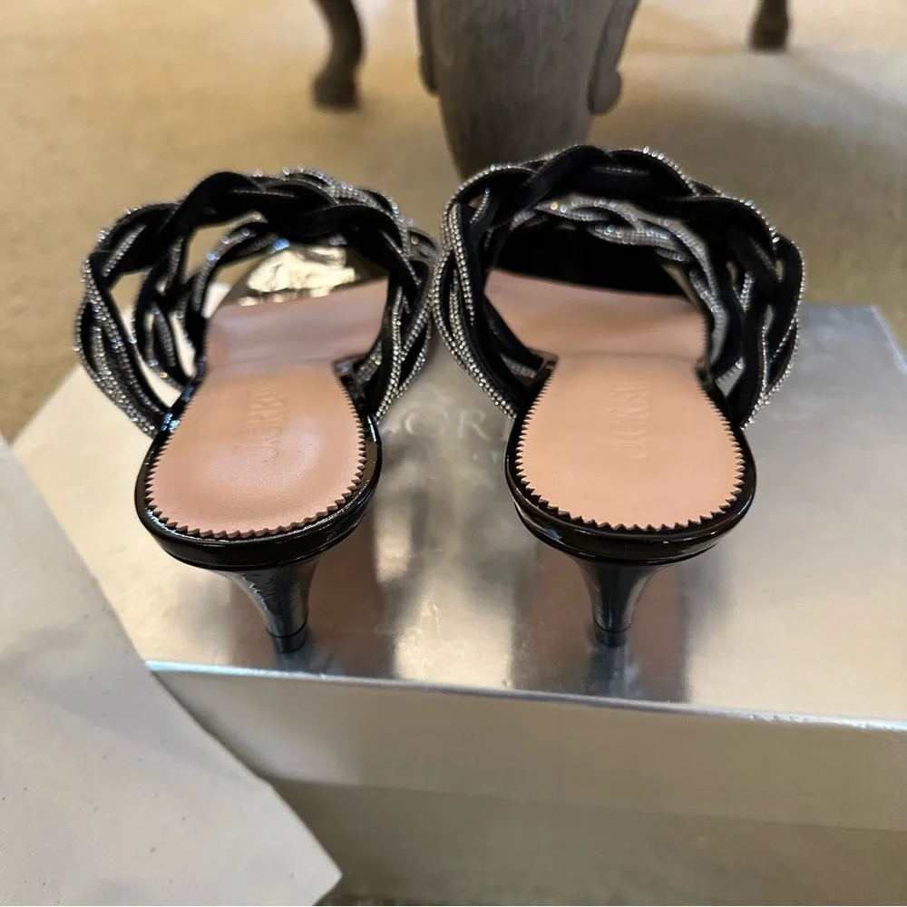 J. Crew Zadie strappy kitten heels with crystals sandals